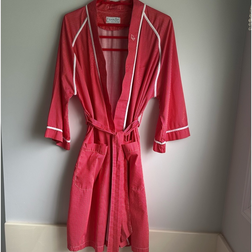 Dior Scarlet and Ivory Women's Robe